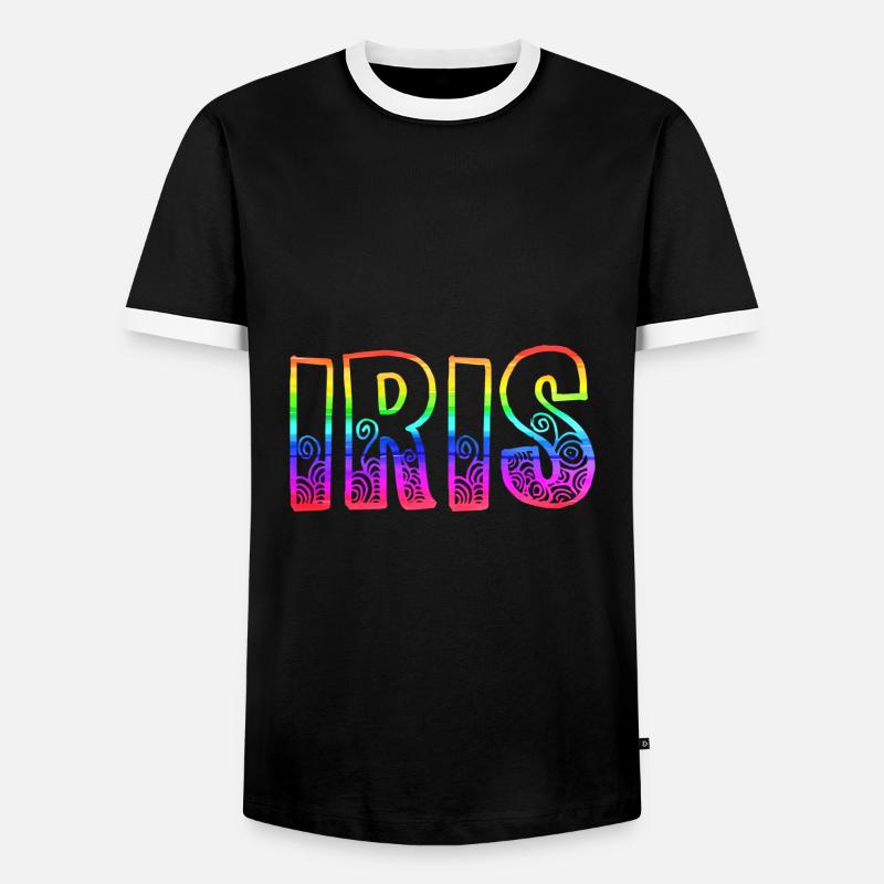 iris rs rainbow - Men's Ringer Shirt - black/white
