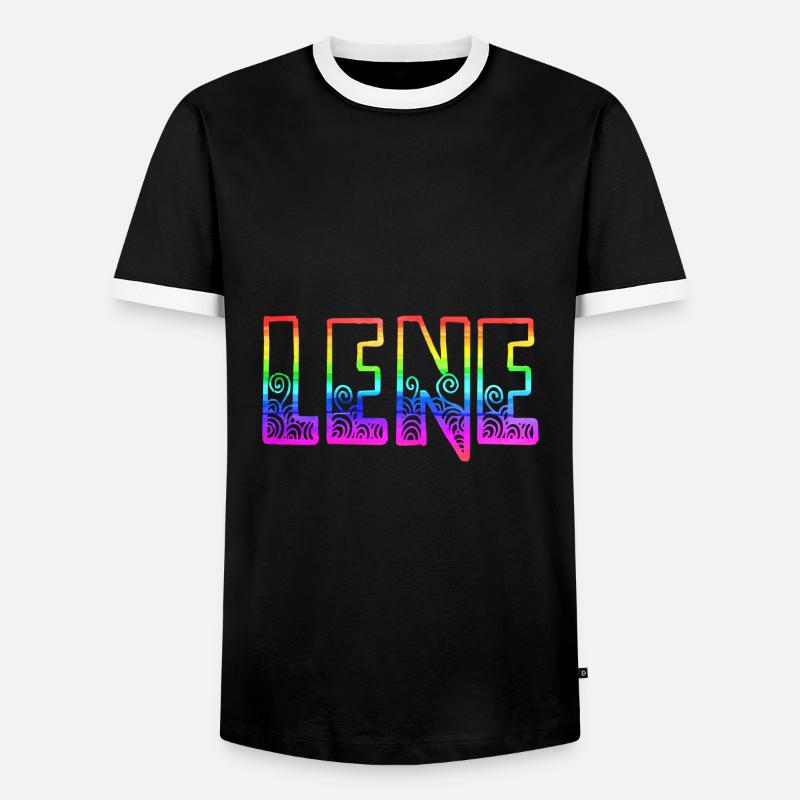 lene rs rainbow - Men's Ringer Shirt - black/white