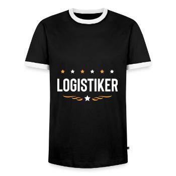Logistiker Beruf - Männer Kontrast-T-Shirt - Schwarz/Weiß - Vorne - AI Model Female 172 light (172cm) & AI Model Male 178 light (178cm)