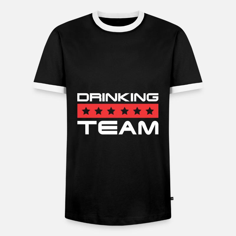 Drinking Crew - Männer Kontrast-T-Shirt - Schwarz/Weiß