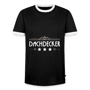 Dachdecker Beruf - Männer Kontrast-T-Shirt - Schwarz/Weiß - Vorne - AI Model Female 172 light (172cm) & AI Model Male 178 light (178cm)