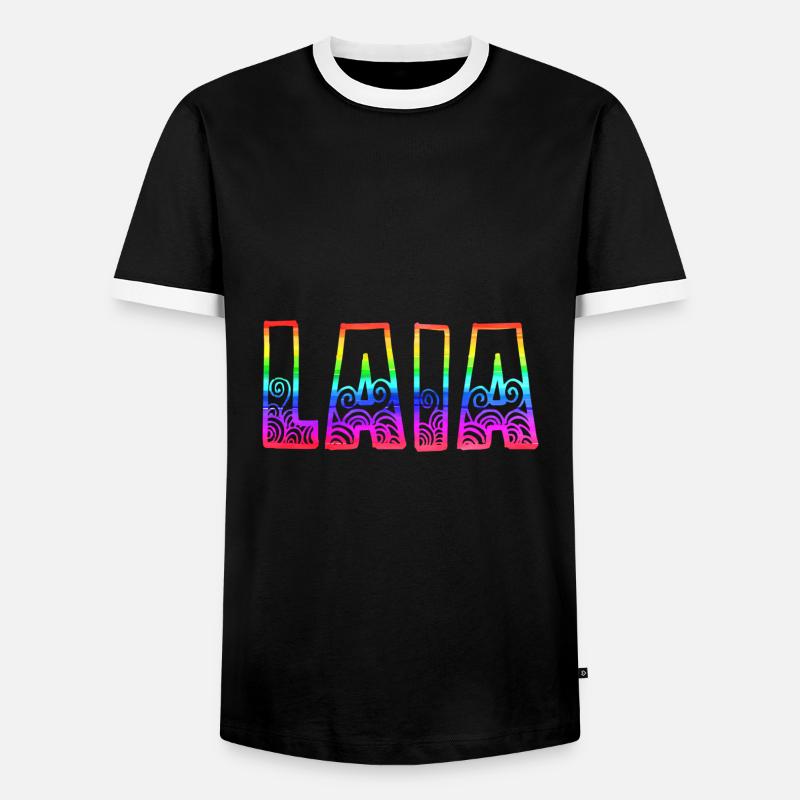 laia rs rainbow - Men's Ringer Shirt - black/white