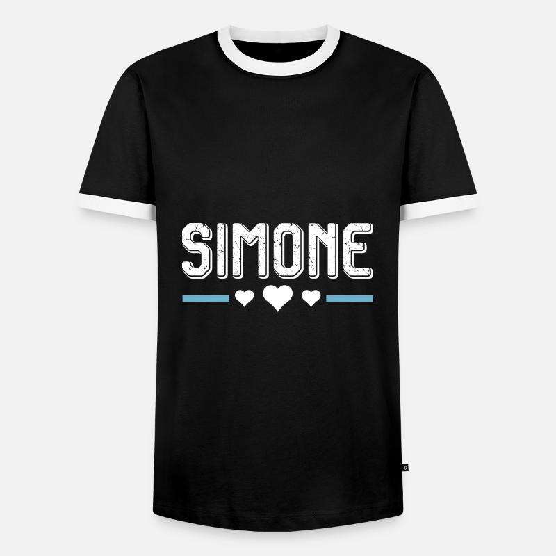 Simone - Männer Kontrast-T-Shirt - Schwarz/Weiß
