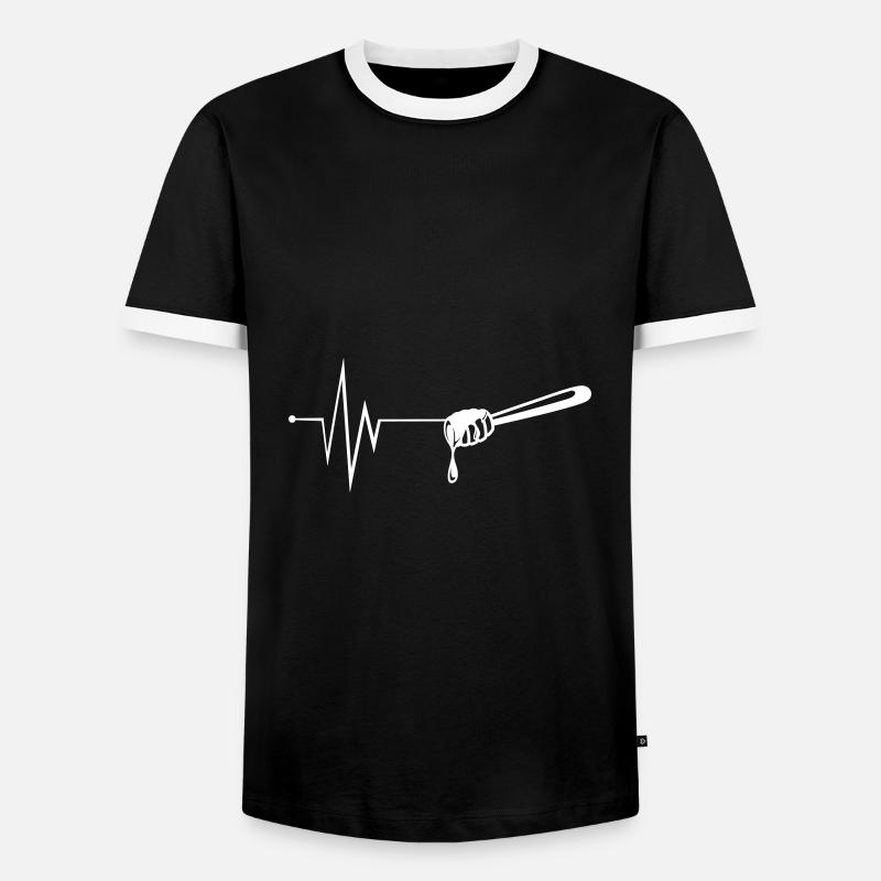 Stick chisel pulse beekeeper - Men's Ringer Shirt - black/white