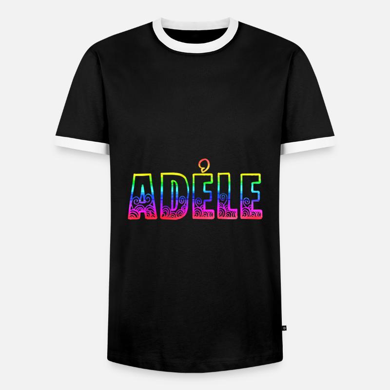 adéle rs rainbow - Men's Ringer Shirt - black/white