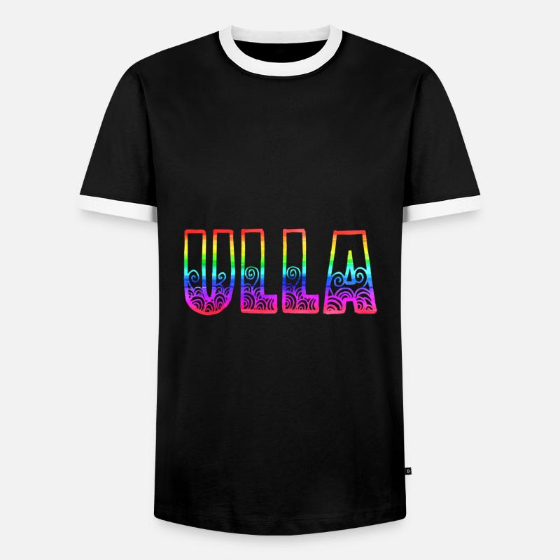 ulla rs regenbogen - Männer Kontrast-T-Shirt - Schwarz/Weiß