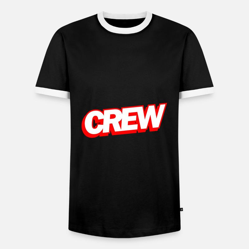 Crew Design - Männer Kontrast-T-Shirt - Schwarz/Weiß