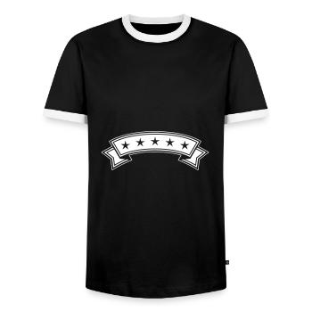banderole icon - Männer Kontrast-T-Shirt - Schwarz/Weiß - Vorne - AI Model Female 172 light (172cm) & AI Model Male 178 light (178cm)