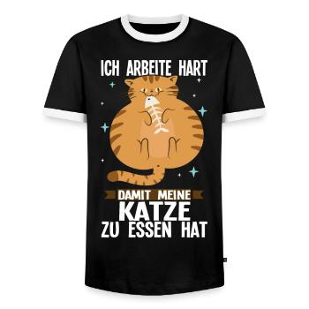 Katze Katzenliebhaber Kätzchen Katzenbesitzer - Männer Kontrast-T-Shirt - Schwarz/Weiß - Vorne - AI Model Female 172 light (172cm) & AI Model Male 178 light (178cm)