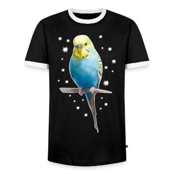 Étoiles de perruche - T-shirt contrasté Homme - noir/blanc - Devant - AI Model Female 172 light (172cm) & AI Model Male 178 light (178cm)