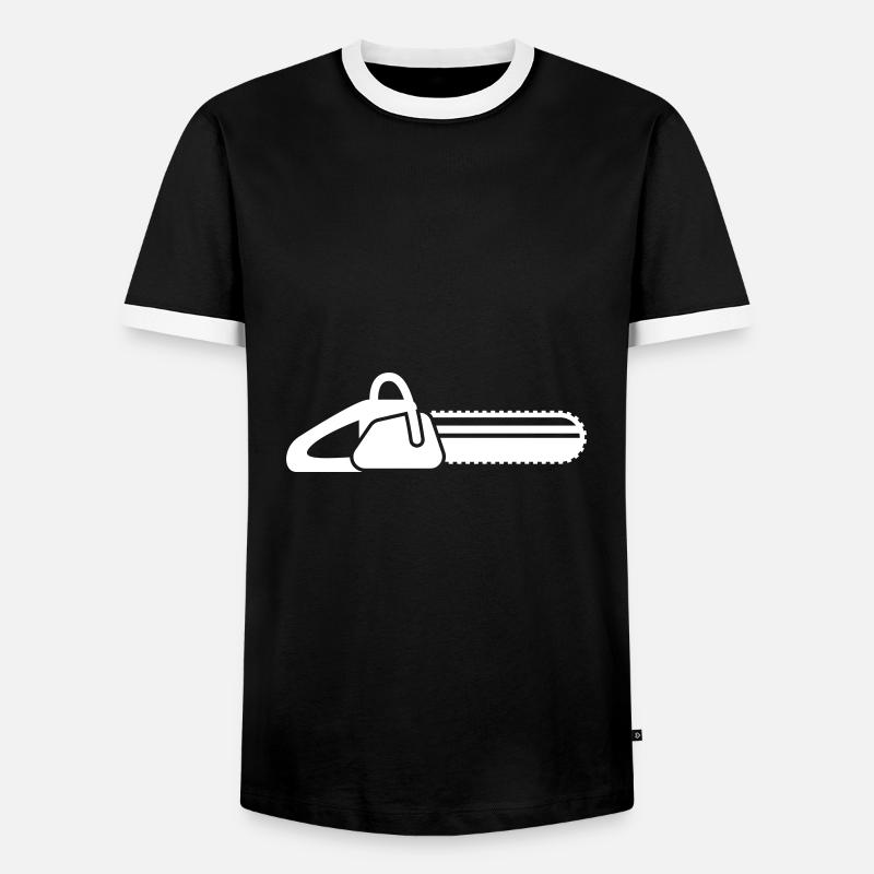 Chainsaw Icon Icon - Men's Ringer Shirt - black/white