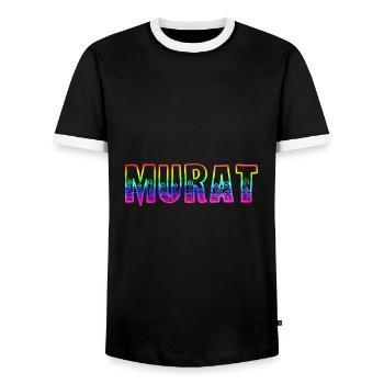 murat rs arc-en-ciel - T-shirt contrasté Homme - noir/blanc - Devant - AI Model Female 172 light (172cm) & AI Model Male 178 light (178cm)