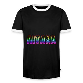 aitana rs arc-en-ciel - T-shirt contrasté Homme - noir/blanc - Devant - AI Model Female 172 light (172cm) & AI Model Male 178 light (178cm)