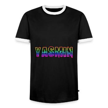 Yasmin RS Arc-en-ciel - T-shirt contrasté Homme - noir/blanc - Devant - AI Model Female 172 light (172cm) & AI Model Male 178 light (178cm)