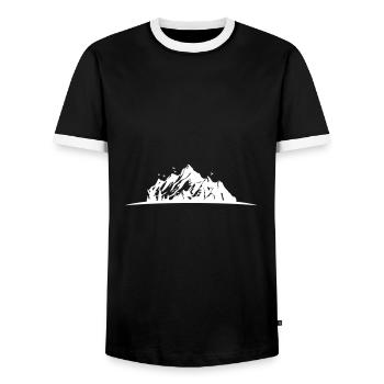 Mountains Silhouette Nature Symbol - Men's Ringer Shirt - black/white - Front - AI Model Female 172 light (172cm) & AI Model Male 178 light (178cm)