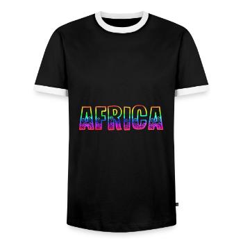 africa rs arc-en-ciel - T-shirt contrasté Homme - noir/blanc - Devant - AI Model Female 172 light (172cm) & AI Model Male 178 light (178cm)