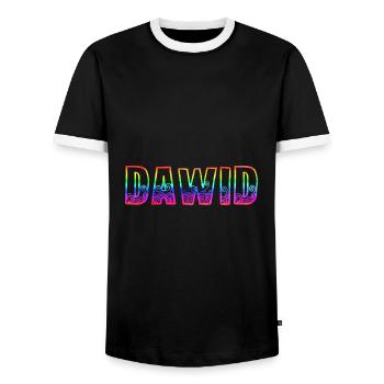 dawid rs rainbow - Men's Ringer Shirt - black/white - Front - AI Model Female 172 light (172cm) & AI Model Male 178 light (178cm)