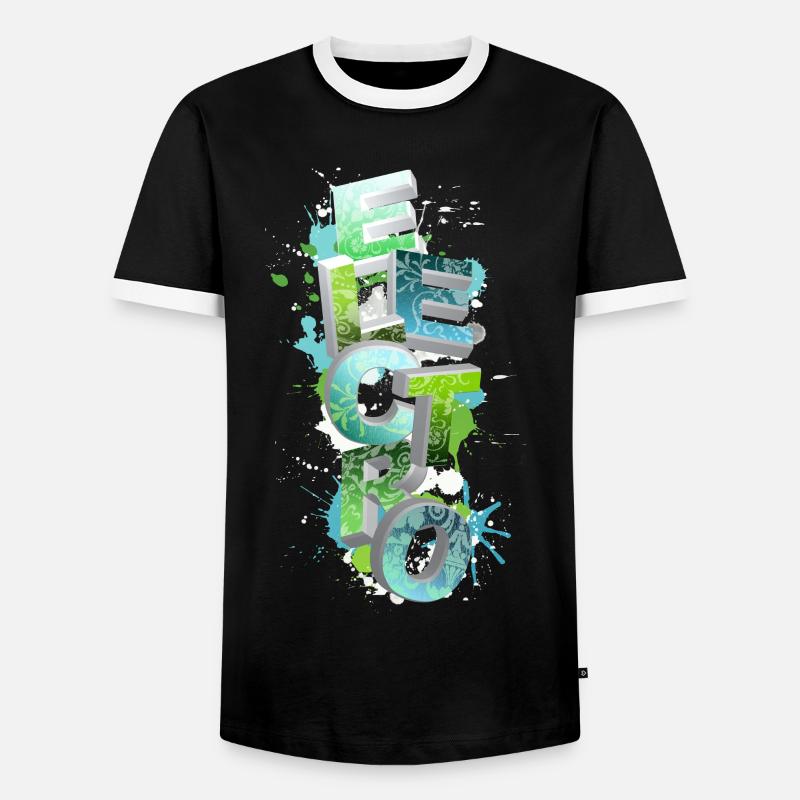 ELECTRO - Men's Ringer Shirt - black/white
