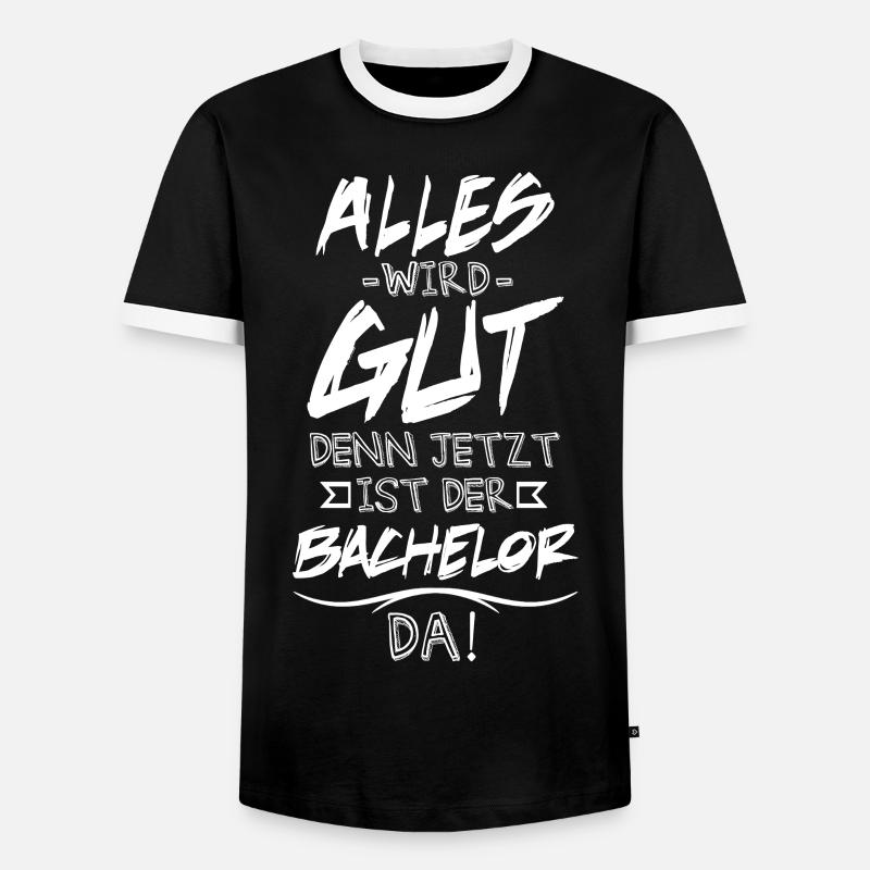 Bachelor - Männer Kontrast-T-Shirt - Schwarz/Weiß