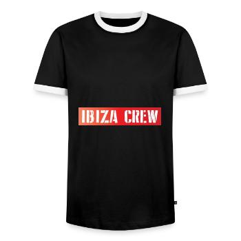 Ibiza Crew - Männer Kontrast-T-Shirt - Schwarz/Weiß - Vorne - AI Model Female 172 light (172cm) & AI Model Male 178 light (178cm)