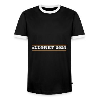 lloret de mar 2023 - Men's Ringer Shirt - black/white - Front - AI Model Female 172 light (172cm) & AI Model Male 178 light (178cm)