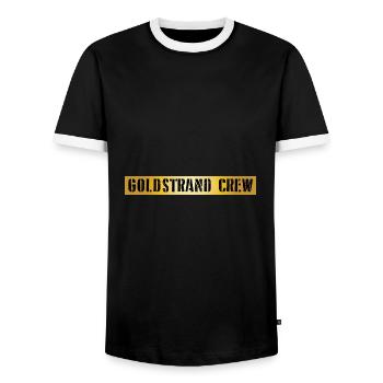 Golden Sands Crew - Men's Ringer Shirt - black/white - Front - AI Model Female 172 light (172cm) & AI Model Male 178 light (178cm)