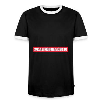 Équipage californien - T-shirt contrasté Homme - noir/blanc - Devant - AI Model Female 172 light (172cm) & AI Model Male 178 light (178cm)