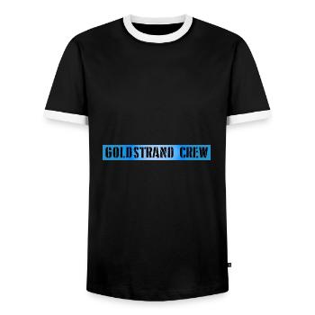 Golden Sands Crew - Men's Ringer Shirt - black/white - Front - AI Model Female 172 light (172cm) & AI Model Male 178 light (178cm)
