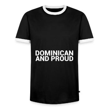 Dominicain et fier Dominikanische - T-shirt contrasté Homme - noir/blanc - Devant - AI Model Female 172 light (172cm) & AI Model Male 178 light (178cm)
