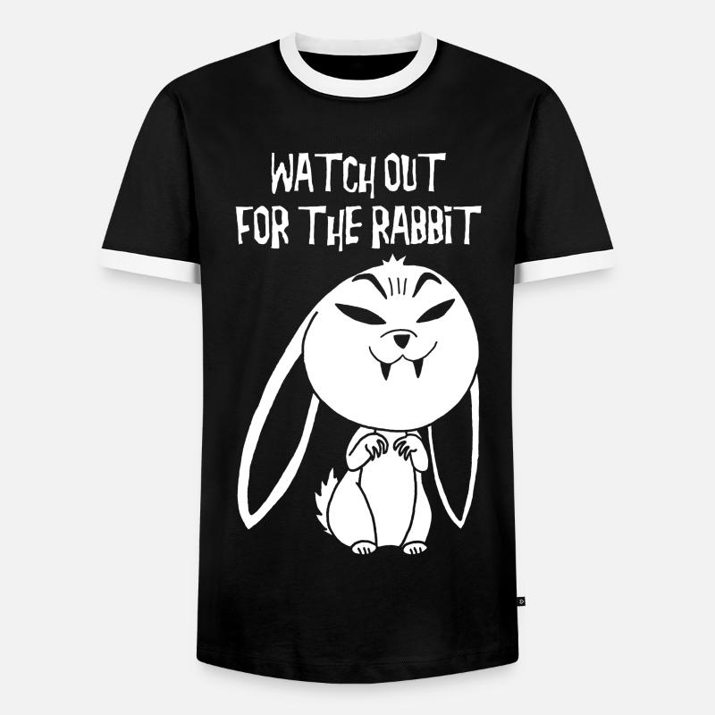 White Vampire Rabbit (English) - Men's Ringer Shirt - black/white