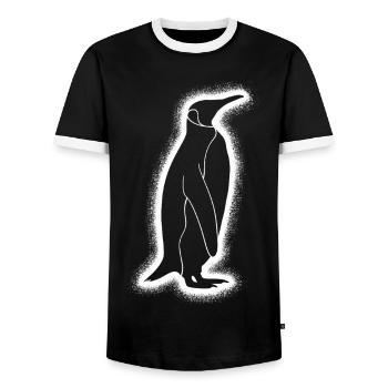 Pinguine Herren Kinder Jungen Pinguin - Männer Kontrast-T-Shirt - Schwarz/Weiß - Vorne - AI Model Female 172 light (172cm) & AI Model Male 178 light (178cm)