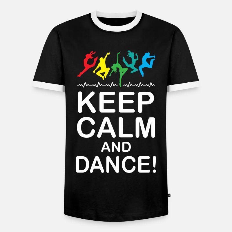 Keep Calm and Dance - Männer Kontrast-T-Shirt - Schwarz/Weiß