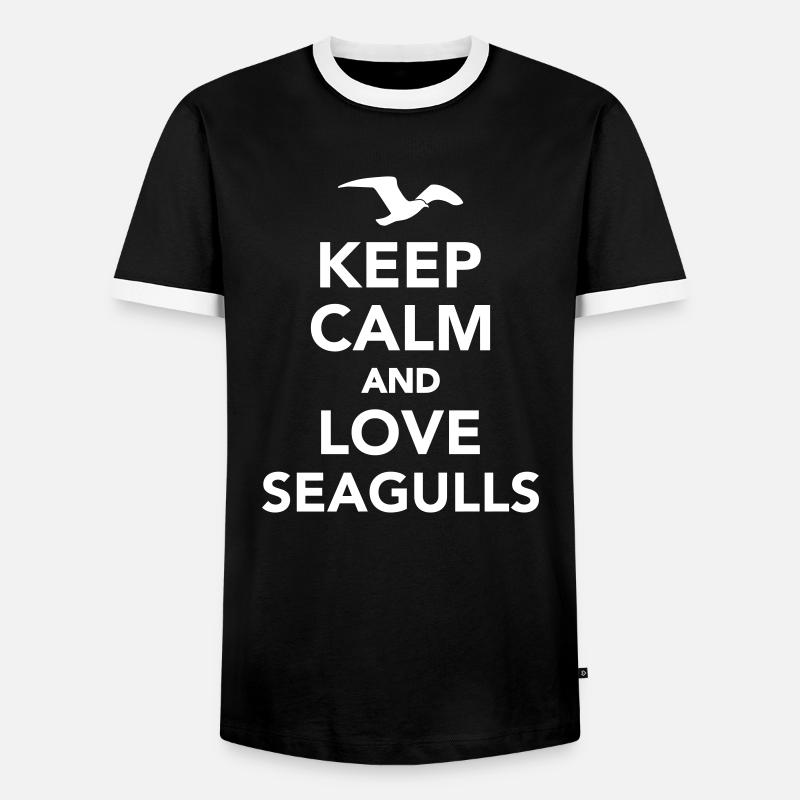 Möwe - Männer Kontrast-T-Shirt - Schwarz/Weiß