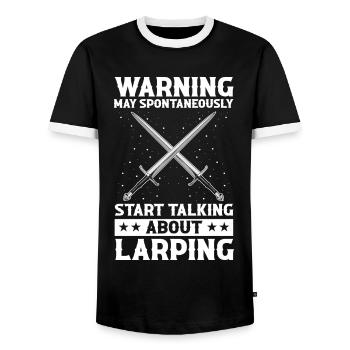 Citation Larper pour les jeux de rôle GN et fantastiques - T-shirt contrasté Homme - noir/blanc - Devant - AI Model Female 172 light (172cm) & AI Model Male 178 light (178cm)