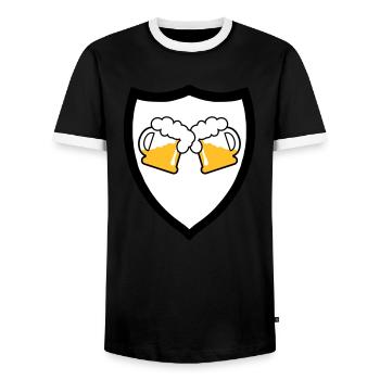 Bier Emblem 3c - Männer Kontrast-T-Shirt - Schwarz/Weiß - Vorne - AI Model Female 172 light (172cm) & AI Model Male 178 light (178cm)