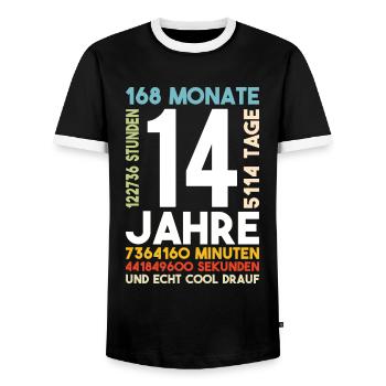 14 Jahre Geburtstag Kind Cool drauf Geschenk - Männer Kontrast-T-Shirt - Schwarz/Weiß - Vorne - AI Model Female 172 light (172cm) & AI Model Male 178 light (178cm)