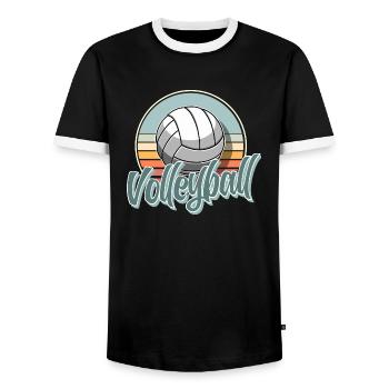 Volley-ball - T-shirt contrasté Homme - noir/blanc - Devant - AI Model Female 172 light (172cm) & AI Model Male 178 light (178cm)