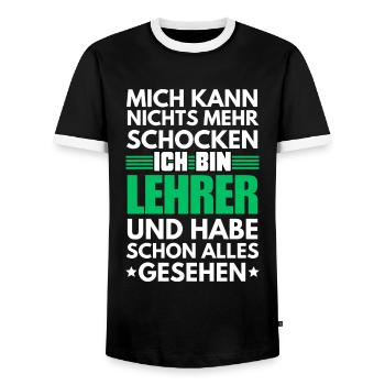 Enseignant non choquable - T-shirt contrasté Homme - noir/blanc - Devant - AI Model Female 172 light (172cm) & AI Model Male 178 light (178cm)