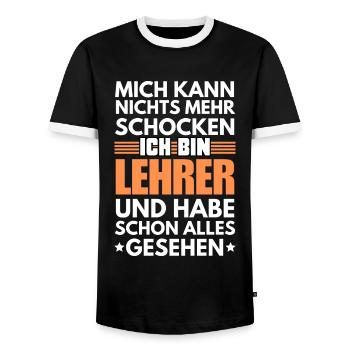 Enseignant non choquable - T-shirt contrasté Homme - noir/blanc - Devant - AI Model Female 172 light (172cm) & AI Model Male 178 light (178cm)