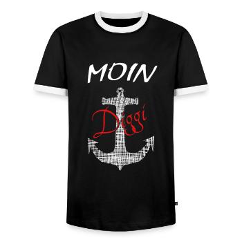Anker Moin Diggi - Männer Kontrast-T-Shirt - Schwarz/Weiß - Vorne - AI Model Female 172 light (172cm) & AI Model Male 178 light (178cm)