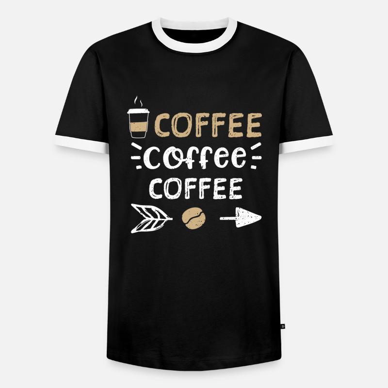 Coffee Coffee Coffee - Coffee - Men's Ringer Shirt - black/white