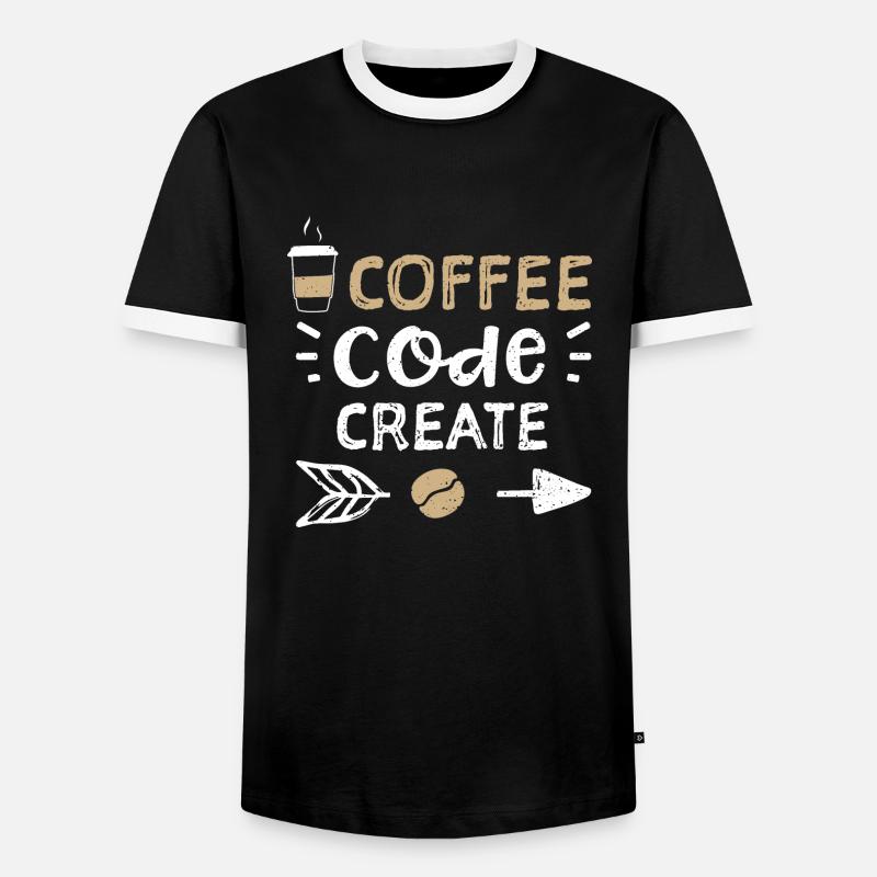 Coffee Code Create - Coffee - Men's Ringer Shirt - black/white