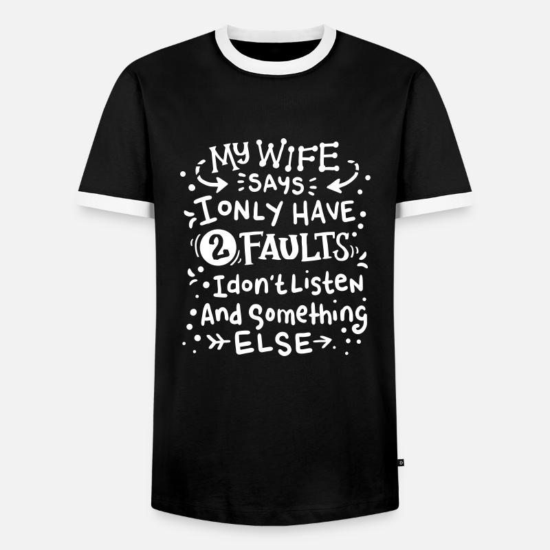 Spaß-Spaß-Ehemann-Sarkasmus-Verhältnis-Ehefrau-Geschenk - Männer Kontrast-T-Shirt - Schwarz/Weiß