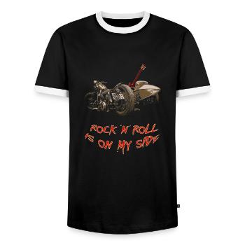 Only Sidecar - T-shirt contrasté Homme - noir/blanc - Devant - AI Model Female 172 light (172cm) & AI Model Male 178 light (178cm)