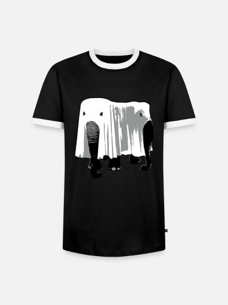 Elefant - Männer Kontrast-T-Shirt - Schwarz/Weiß