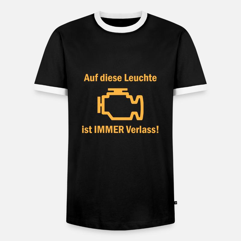 Check engine light - Men's Ringer Shirt - black/white
