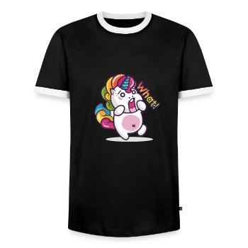 Licorne Quoi? - T-shirt contrasté Homme - noir/blanc - Devant - AI Model Female 172 light (172cm) & AI Model Male 178 light (178cm)