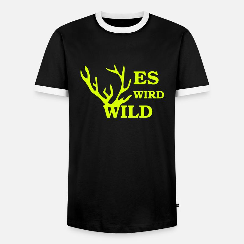 es wird wild - Men's Ringer Shirt - black/white