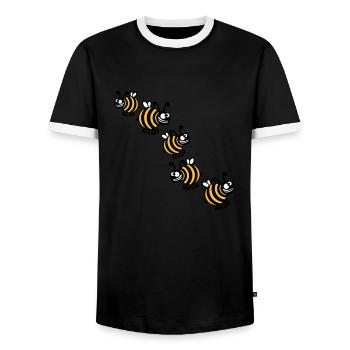 Thick crazy bees - Men's Ringer Shirt - black/white - Front - AI Model Female 172 light (172cm) & AI Model Male 178 light (178cm)