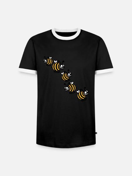 Thick crazy bees - Men's Ringer Shirt - black/white